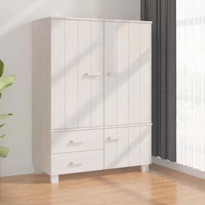 vidaXL Šatník HAMAR, biely 99x45x137 cm, borovicový masív