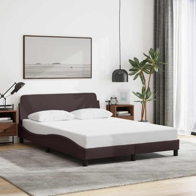 vidaXL Rám postele Dover tmavohnedá 120x200 cm látka