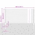 vidaXL Hexagonálny plot s stĺpom 10 x 0,8 m PVC potiahnutá oceľ Sivá