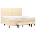 vidaXL Boxspring posteľ s matracom krémová 200x200 cm látka