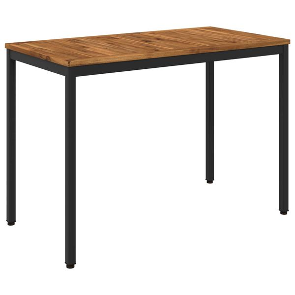 vidaXL Záhradný jedálenský stôl Prírodná a čierna 108,5 x 55 x 75 cm