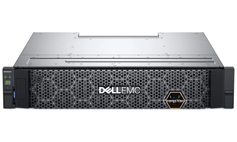 DELL Storage PowerVault ME5024/ SAS/ iSCSI/ FC/ 4x 1.92TB SSD + 4x 2.4TB 10k SAS/ 3Y PS NBD on-site Sítové úložište, šasi pro 24× 2,5" disky, 4× 2,4TB 10k SAS, 4× 1,92TB SSD, 580W, 3Y PS NBD on-site