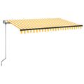 vidaXL Automaticky zaťahovacia markíza 400x350 cm žltá a biela