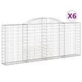vidaXL Oblúkové gabionové koše 6 ks 300x30x120/140 cm pozink. železo
