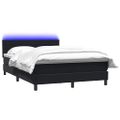 vidaXL Posteľný rám boxspring s matracom a LED čierny 160x210 cm zamat