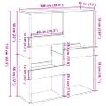 vidaXL Deliaca stena čierna 100x33x115 cm kompozitné drevo