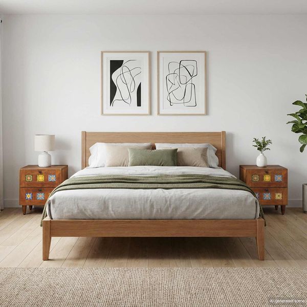 vidaXL Nočný stolík 2 pcs Hnedá 40 x 33 x 46 cm Masívne mango drevo