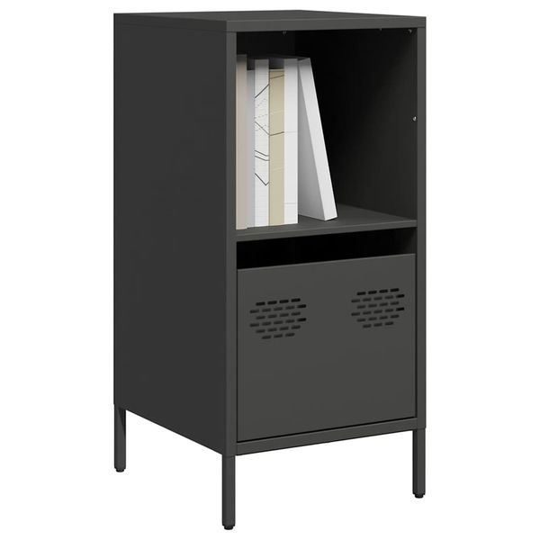 vidaXL Komoda čierna 35x39x73,5 cm oceľ valcovaná za studena
