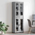 vidaXL Highboard FLORIN 60 x 35 x 182 cm Sivý Sonoma Kompozitné drevo