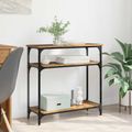 vidaXL Konzolový stôl Staré drevo 75 x 29 x 75 cm Kompozitné drevo