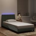 vidaXL Rám postele s LED bez matraca Hankobledosivý 100x200 cm zamat