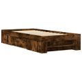 vidaXL Posteľný rám bez matraca dymový dub 75x190 cm kompozitné drevo