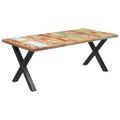 vidaXL Jedálenský stôl, nohy v tvare X 200x100x77cm, recyklovaný masív
