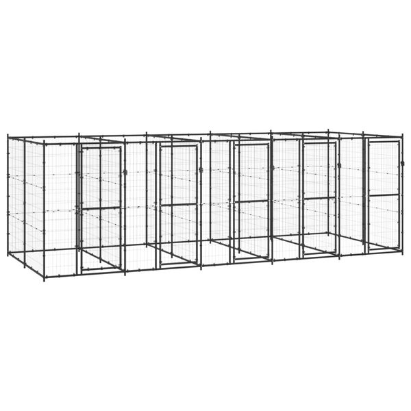vidaXL Vonkajšia voliéra pre psy oceľová 12,1 m²