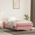 vidaXL Matrac s taštičkovými pružinami stredná tvrdosť ružový 80x200x20 cm zamat