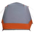 vidaXL Kempingový stan Sivá a oranžová 420 x 420 x 227 cm Polyester