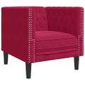 vidaXL Pohovka Chesterfield vínovo-červená zamat