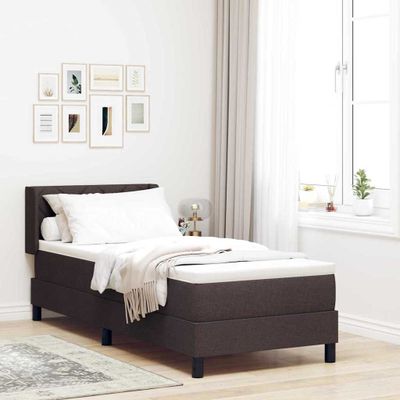 vidaXL Posteľ s pružinovým rámom Tmavohnedá 200 x 80 cm látka