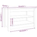 vidaXL Skrinka na topánky čierna 70x38x45,5 cm masívna borovica