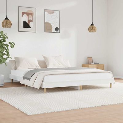 vidaXL Posteľný rám lesklý biely 120x200 cm kompozitné drevo