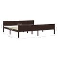 vidaXL Posteľný rám borovicový masív tmavohnedý 200x200 cm
