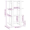 vidaXL Knižnica/deliaca stena čierna 80x30x123,5 cm