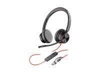 Blackwire 8200 series - slúchadlá - náhlavné - káblové - potlačenie hluku - USB-C - čierna - certifikované pre Microsoft Teams, certifikované UC