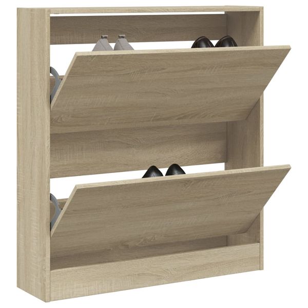 vidaXL Botník dub sonoma 80x21x87,5 cm kompozitné drevo