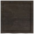 vidaXL Stolová doska tmavohnedá 60x60x(2-4) cm ošetrený dubový masív