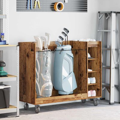 vidaXL Golfová skriňa s kolesom Staré drevo 120 x 45 x 98 cm