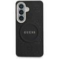 Puzdro Guess Saffiano Peony Embossed Ring MagSafe pre Samsung Galaxy S26 Plus čierne