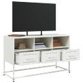 vidaXL TV skrinka biela 100,5x39x60,5 cm oceľ
