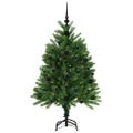 vidaXL Vianočný stromček s 150 LED-i so stojanom Zelená 120 cm PE