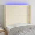 vidaXL Čelo postele krémové 83x16x118/128 cm umelá koža