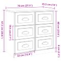 vidaXL Komoda lesklá biela 70x35,5x67,5 cm spracované drevo
