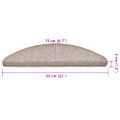 vidaXL Schodové rohože 20 ks 56x17x3 cm svetlohnedé polkruhové