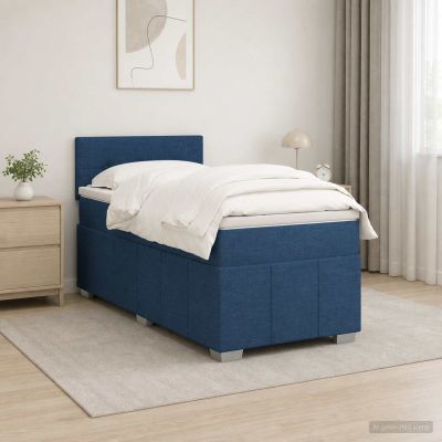 vidaXL Posteľ boxspring s matracom Modrá 90 x 200 cm Látka