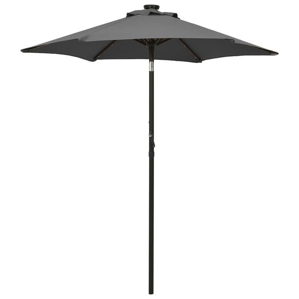 vidaXL Záhradný slnečník s LED, antracitový 200x211 cm, hliník