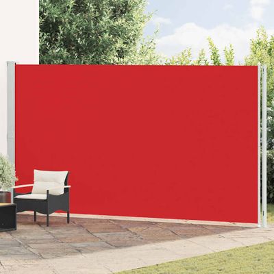 vidaXL Zaťahovacia bočná markíza na terasu 220x600 cm červená