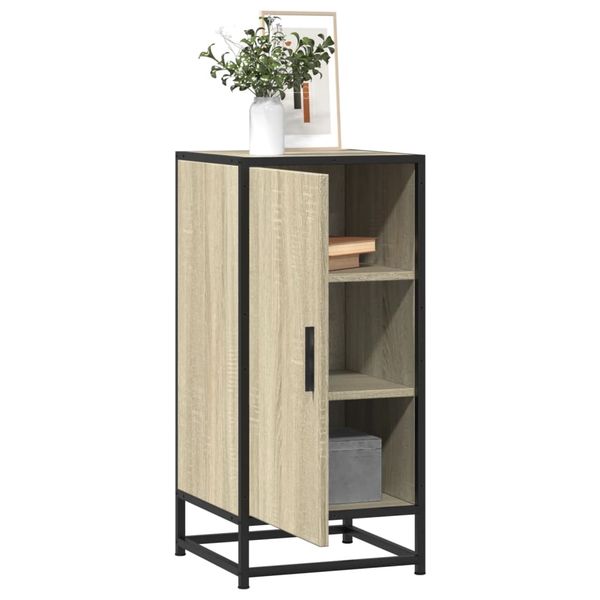 vidaXL Komoda dub sonoma 35,5x35x76 cm kompozitné drevo a kov