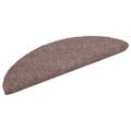 vidaXL Schodové rohože, samolepiace, 5 ks, 56x17x3 cm, svetlohnedé, polkruhové