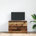 vidaXL TV skrinka lesklá staré drevo 80x35x54 cm spracované drevo