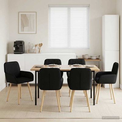 vidaXL Jedálenské stoličky 6 ks Látka Čierna 56,5 x 50 x 87,5 cm