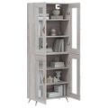 vidaXL Vysoká skrinka sivý dub sonoma 69,5x34x180 cm spracované drevo