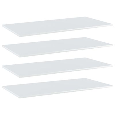 vidaXL Prídavné police 4ks, lesklé biele 100x50x1,5cm kompozitné drevo