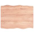 vidaXL Stolová doska svetlohnedá 80x60x(2-6)cm ošetrený masív hrany