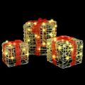 vidaXL Darčeková Škatľa 3 ks 60 LED Teplá biela 20 x 20 x 20 cm Akryl