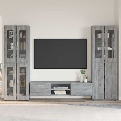 vidaXL Zostava TV skriniek FLORIN 3 pcs Sivý Sonoma Kompozitné drevo