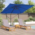 vidaXL Roma Parasol Modrá 286 x 284 x 265 cm Hliník a polyester