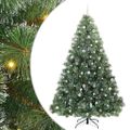 vidaXL Umelý vianočný stromček s 300 LED-i Zelená 240 cm PE a PVC